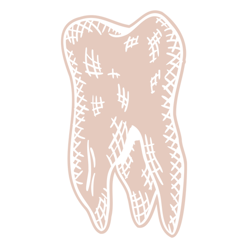 Elemento de corte desenhado à mão de dente Desenho PNG