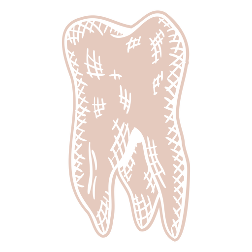 Tooth hand drawn cut out element PNG Design