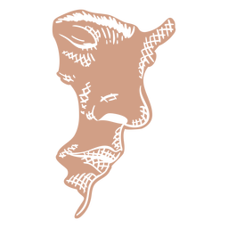 Rosto humano desenhado à mão cortado Desenho PNG