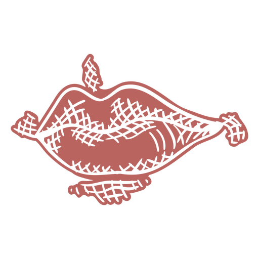 Lippen und Mund von Hand gezeichnet ausgeschnitten PNG-Design