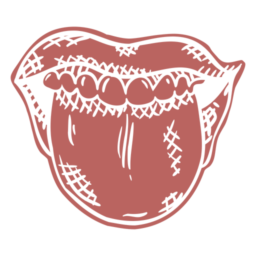 Mouth tongue out hand drawn cut out PNG Design