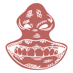Smile and nose hand drawn cut out Transparent PNG