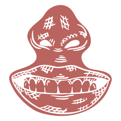 Smile and nose hand drawn cut out PNG Design