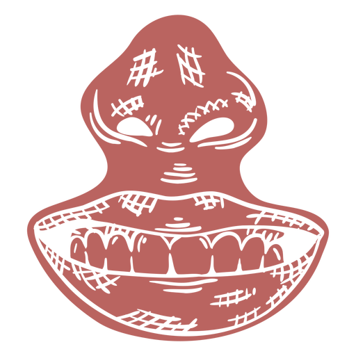 Sorriso e nariz desenhados à mão cortados Desenho PNG