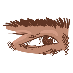 Cor do lado do olho único desenhada à mão Desenho PNG