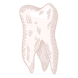 Tooth hand drawn color element PNG Design