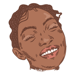 Cor desenhada à mão de rosto de mulher sorridente Desenho PNG