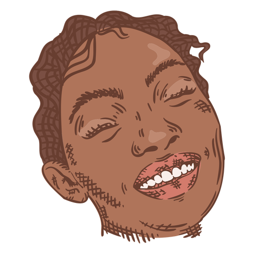 Cor desenhada à mão de rosto de mulher sorridente Desenho PNG