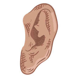 Handgezeichnete Ohrfarbe PNG-Design
