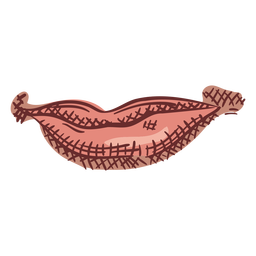 Mouth hand drawn color element PNG Design