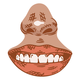 Cor desenhada à mão do sorriso e do nariz Desenho PNG