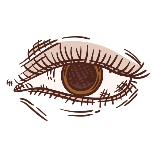 Frontal brown eye color hand drawn PNG Design
