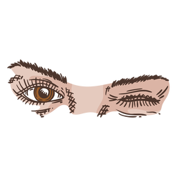 Pisca os olhos cor desenhada à mão Desenho PNG