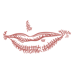 Elemento de boca desenhado à mão Desenho PNG