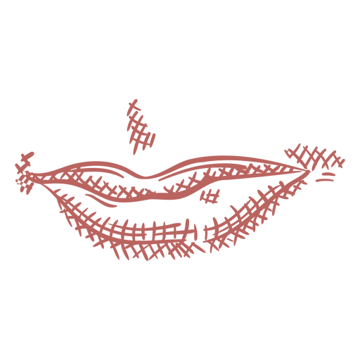 Mouth element hand drawn PNG Design