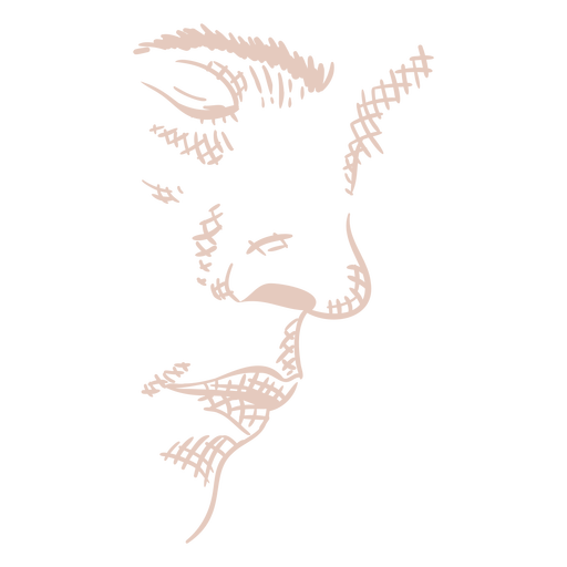 Face looking down hand drawn element PNG Design