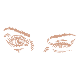 Piscando os olhos elemento desenhado à mão Desenho PNG