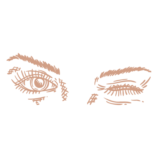 Design PNG E SVG De ícone De Olhos Piscando Para Camisetas