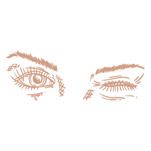 Zwinkernde Augen handgezeichnetes Element PNG-Design