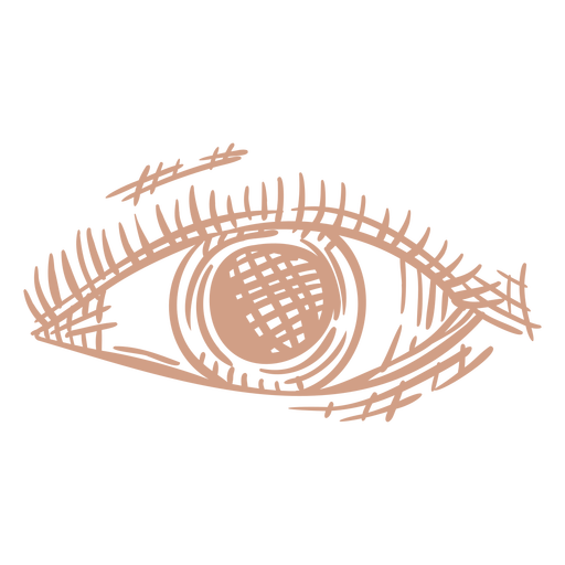 Elemento de ojo frontal dibujado a mano. Diseño PNG