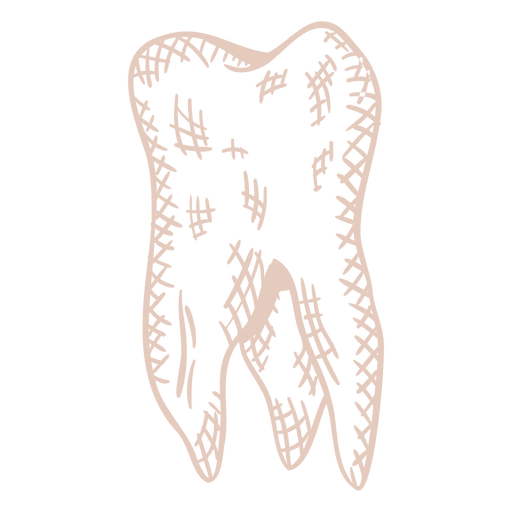 Single molar tooth filled stroke PNG Design
