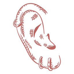 Durchbohrtes Ohr mit mit Ohrringen gefülltem Schlaganfall PNG-Design Transparent PNG