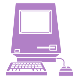 Vintage purple computer cut out