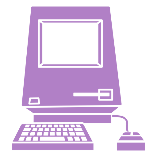 Corte de computadora púrpura vintage Diseño PNG