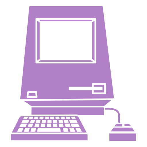 Vintage lila Computer ausgeschnitten PNG-Design