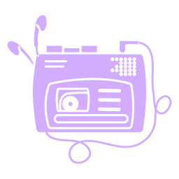 Cassette player machine cut out PNG Design