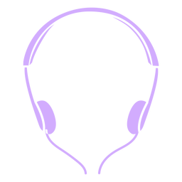 Headphones music cut out PNG Design