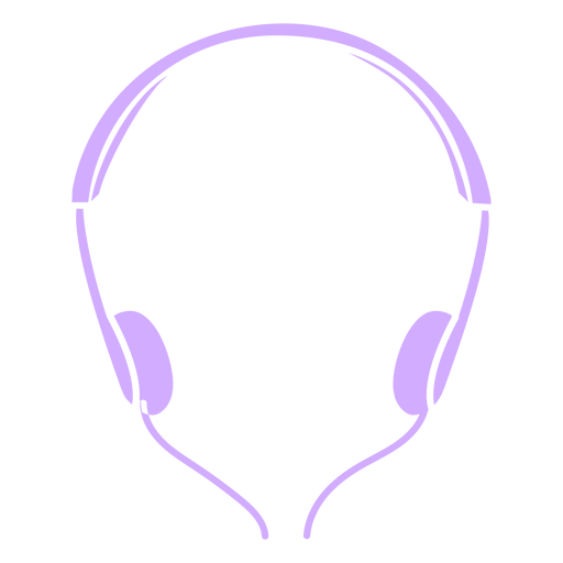 Headphones music cut out PNG Design