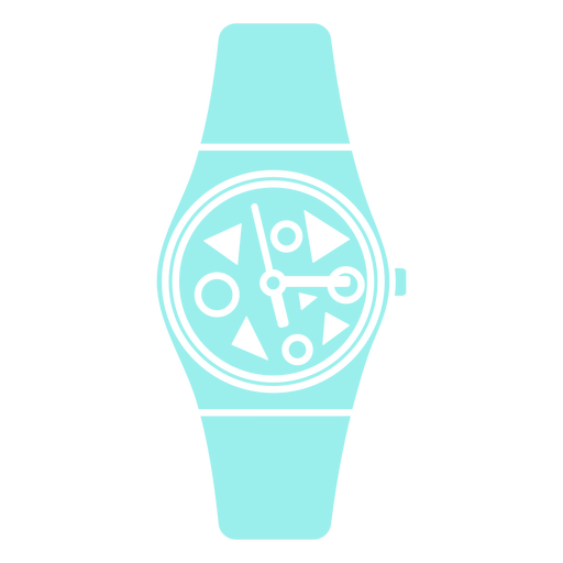 reloj de pulsera azul claro cortado
