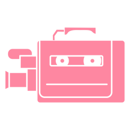 Câmera de vídeo rosa cortada