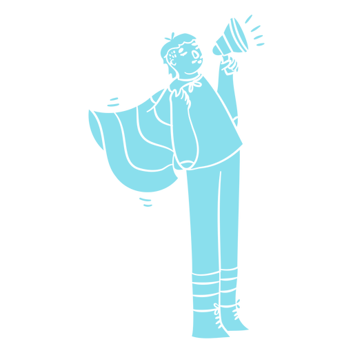Person with megaphone cut out PNG Design