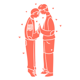 Loving gay couple cut out Transparent PNG