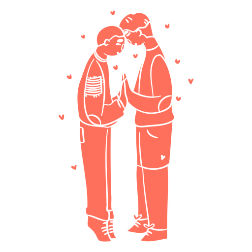 Loving gay couple cut out PNG Design