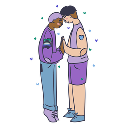 Gay couple color stroke PNG Design