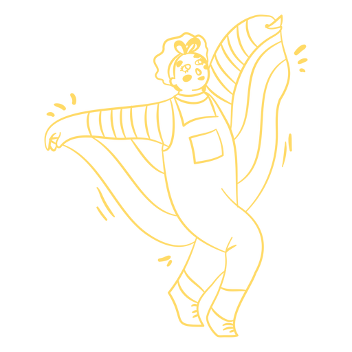 Girl dancing with flag PNG Design
