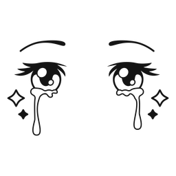Crying eyes anime stroke Transparent PNG