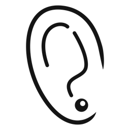 Ear with earring stroke PNG Design