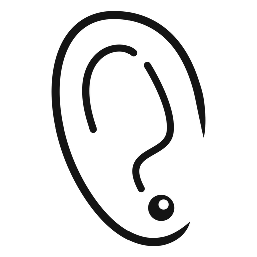 Ohr mit Ohrringschlag PNG-Design