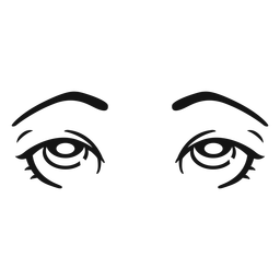 Eyes looking up stroke PNG Design