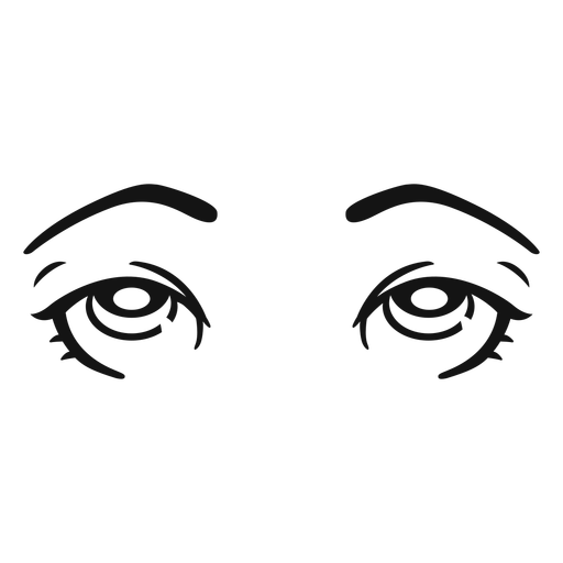 Eyes looking up stroke PNG Design