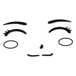 Anime smile face stroke Transparent PNG