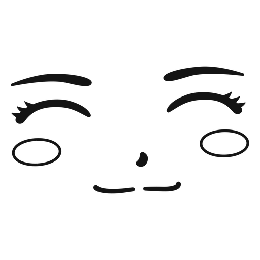 Anime smile face stroke PNG Design