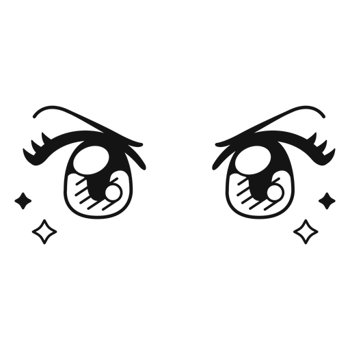 Angry eyes anime stroke PNG Design