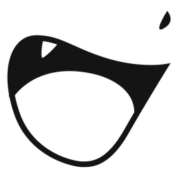 Laughing mouth with canine cut out PNG Design Transparent PNG