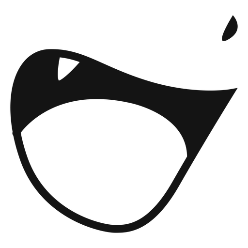 Laughing mouth with canine cut out