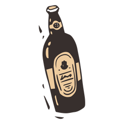 Beer bottle simple design flat PNG Design